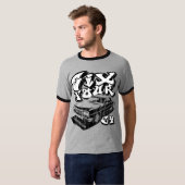 6 4 (ヴィンテージの黒) Tシャツ (正面フル)