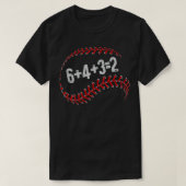 6+4+3=2二重野球遊選手おもしろい野球 Tシャツ (デザイン正面)