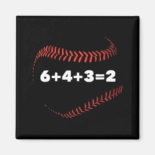 6+4+3=2二重野球選手遊ギフト野球 マグネット (正面)
