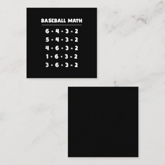 6 4 3 2野球の数学-かわいい遊ソフトボールの試合 スクエア名刺 (正面/裏面)