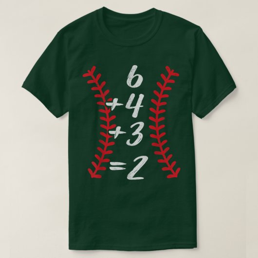6+4+3 2野球レースおもしろいダブル遊ス・ターン Tシャツ (デザイン正面)