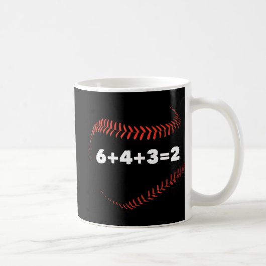 6+4+3=2 Double Play Baseball Player Gift Baseball コーヒーマグカップ (右)