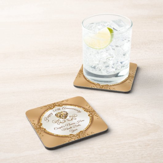 6, 50周年記念パーソナライズされたコースターのセット コースター (右側)