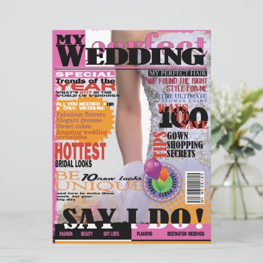 *6.5 x 8.75インチのマガジ結婚ン表紙招待状 招待状 (スタンド正面)
