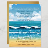 6.5 x 8.75インチビーチ波結婚式招待状 招待状 (正面/裏面)