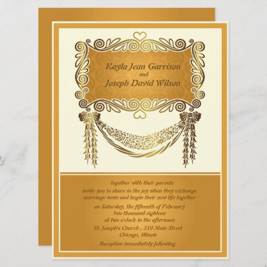 6.5 x 8.75インチヴィンテージウェディング招待状 招待状 (正面/裏面)