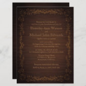 6.5x8.75インチフローラ木製スタイル結婚式招待状 招待状 (正面/裏面)