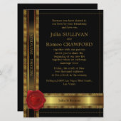 6.5x8.75グラマーモダン・ゴールデン結婚ズの招待 招待状 (正面/裏面)