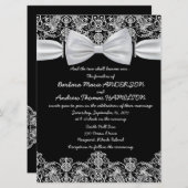 6.5x8.75ヴィンテージレースボウ結婚式招待状 招待状 (正面/裏面)