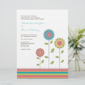 6.5x8.75結婚式の虹の高い花の招待状 招待状 (スタンド正面)