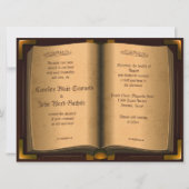 6.5x8.75" Invを結婚する古代ヴィンテージの革本 招待状 (正面)