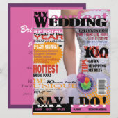 6.5x8.75's Magazine Cover 結婚 Pageブライダルシャワー 招待状 (正面/裏面)