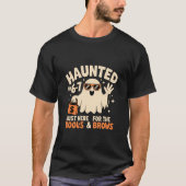 6-7の面白い幽霊のハロウィンデザインに悩まされる Tシャツ (正面)