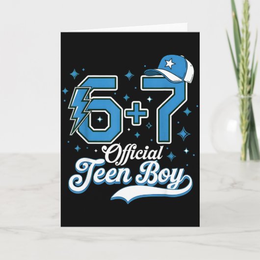 6+7ミーム公式ティーンエイジャー13歳の誕生日野球 カード (正面)