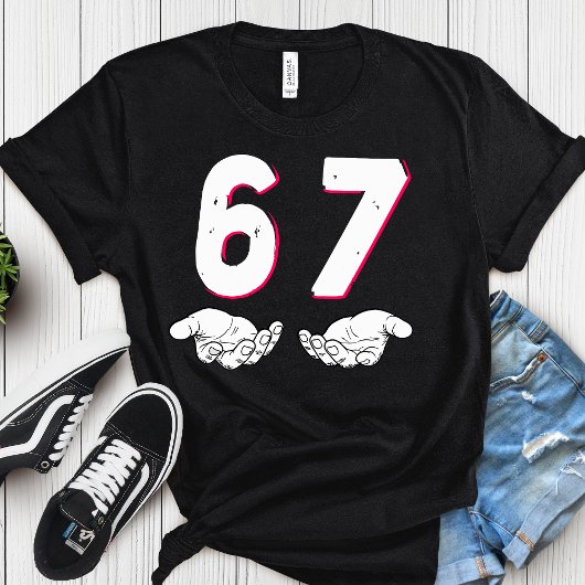 6 7 おもしろい、シックス セブン ミーム トレンディー Tシャツ