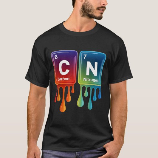 6 7 おもしろ科学 化学教師 周期表 Tシャツ (正面)