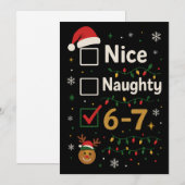 6-7 クリスマスのいたずら好きまたはいい子 ミーム シーズンカード (正面/裏面)
