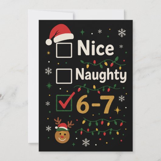 6-7 クリスマスのいたずら好きまたはいい子 メモ シーズンカード (正面)