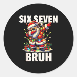 6 7 クリスマス シックス セブン ブルー おもしろクリスマス 67 私 ラウンドシール