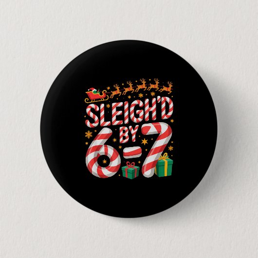 6-7 クリスマス ダサいセーター 六 七 X'mas 67 ミーム 缶バッジ (正面)