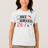 “6 7”サンタのクリスマス・チェックリスト: トライブレンドTシャツ (正面)