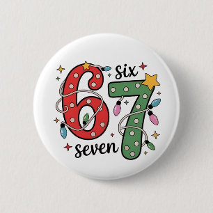 6 7 シックス セブン ハンドサイン Gen Z アルファ メメ スラング クリスマス 缶バッジ