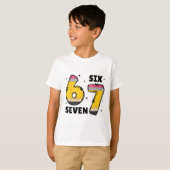 6 7 シックス セブン 面白い 67 先生  Tシャツ (正面フル)