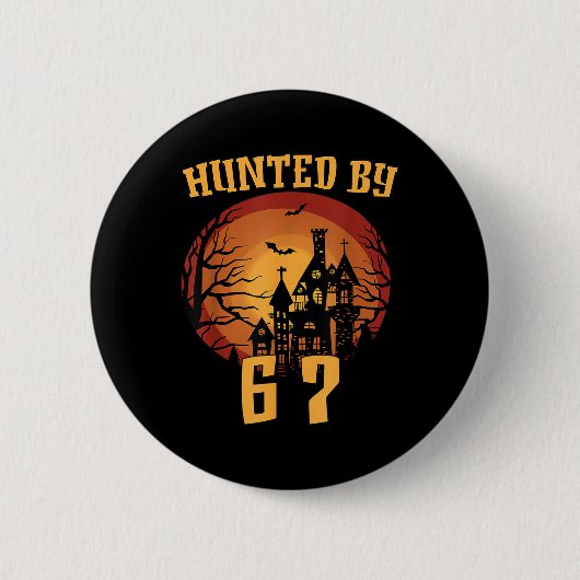 6 7 ハロウィン 67 ミーム Six Seven 幽霊 Gen Alpha 缶バッジ (正面)