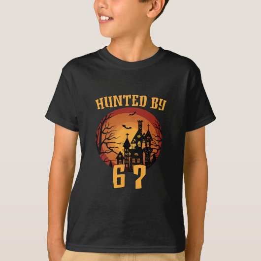 6 7 ハロウィン 67 ミーム Six Seven 幽霊 Gen Alpha Tシャツ (正面)