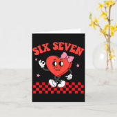 6 7 ハート 6 7 ミーム 少年 少女 面白いバレンタイン カード (黄色い花)