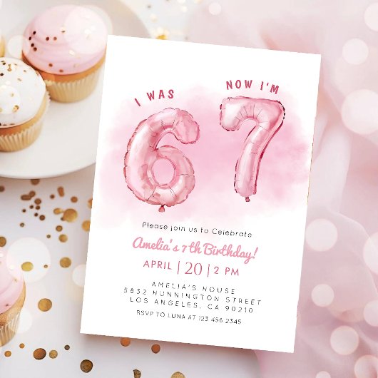 6 7 ミームトレンド 6歳と7歳の女の子の誕生日 招待状