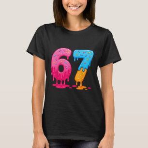 6 7 ミーム シックス セブン アイスクリーム ドリップ Tシャツ
