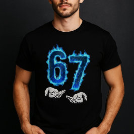 6 7 ミーム シックス セブン 67 ハンド ミーム おもしろい Tシャツ