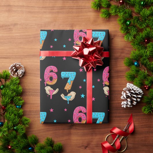6 7 ミーム 6 7 誕生日 ラッピング ペーパー (クリスマスギフト)