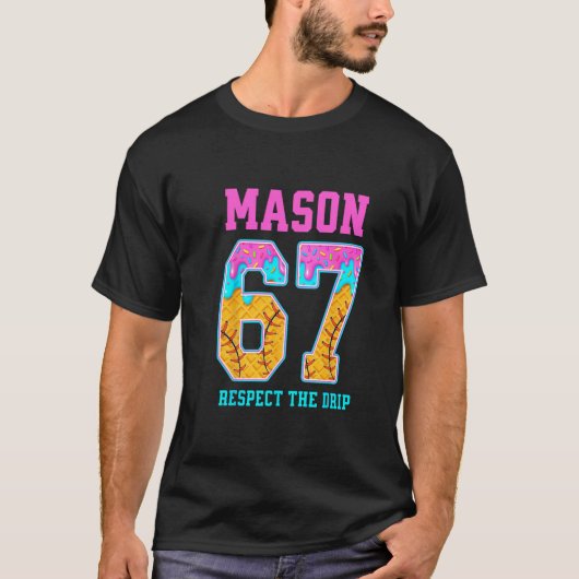 6 7 メイソン セール ドリップ Tシャツ (正面)
