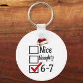 6-7 メメ ナイス ナウティー 67 クリスマス 面白い 脳腐り キーホルダー (正面)