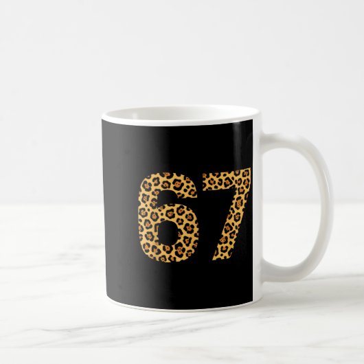 6 7 メーム ヒョウ チーター クール 67 楽しい コーヒーマグカップ (右)