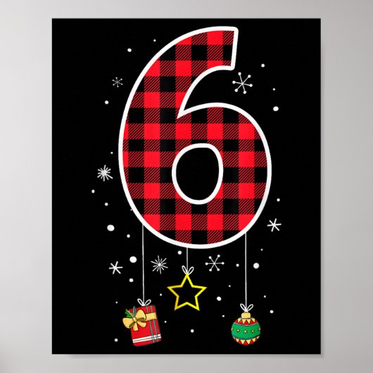 6+7 冗談 ゆかいな 面白い メッセージ クリスマス ポスター (正面)