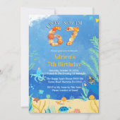 6→7 海の誕生日パーティーのトレンド 招待状 (正面)