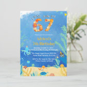 6→7 海の誕生日パーティーのトレンド 招待状 (スタンド正面)