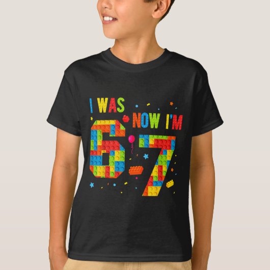 6+7 男の子のビル建設 お誕生日おめでとう 6歳から Tシャツ (正面)