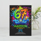 6+7 誕生日 クラフト パーティー招待状 グラフィティ 招待状 (スタンド正面)