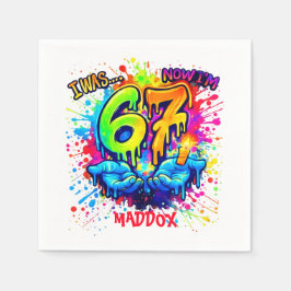 6 7 誕生日 クラフト パーティー,6 7 ミーム スタンダードカクテルナプキン