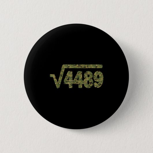 6 7 軍パターンメモ平方根 4489 スラング 数学 缶バッジ (正面)
