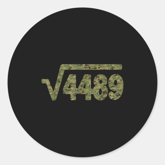 6 7 軍パターンメーム 平方根 4489 スラング 数学 ラウンドシール (正面)