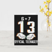 6+7 = 13歳の少年少女 ティーンエイジャー 13歳の誕生日 カード (黄色い花)