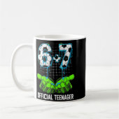 6+7 = 13歳 男の子 女の子 ティーンエイジャー 13歳の誕生日 コーヒーマグカップ (左)