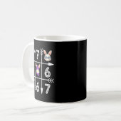 6 7 67のイースターおめでとう、みんな！卵が6 7個 コーヒーマグカップ (正面左)