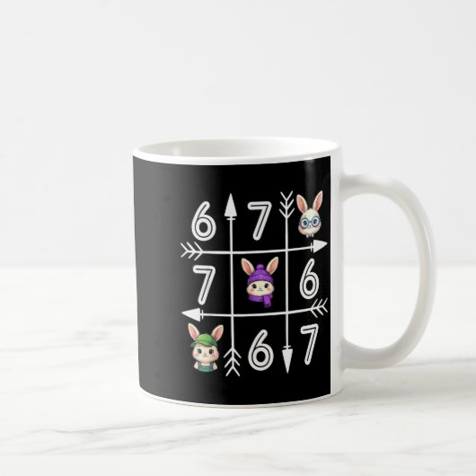 6 7 67のイースターおめでとう、みんな！卵が6 7個 コーヒーマグカップ (右)