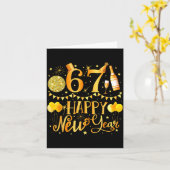 6 7 67 2026 メモ 面白い 新年おめでとう カード (黄色い花)